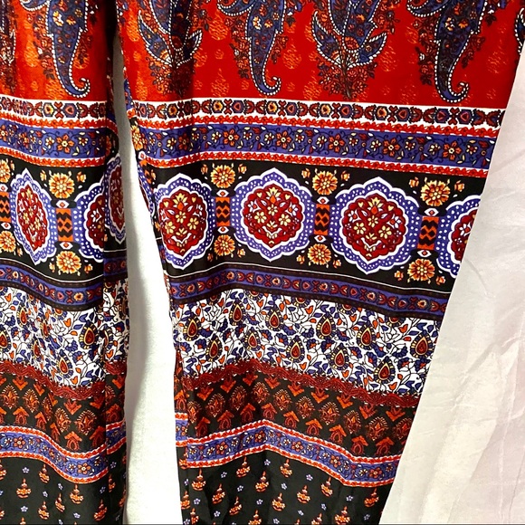 Floral soft flowy pattern pants cinched leg Size L - Picture 4 of 9